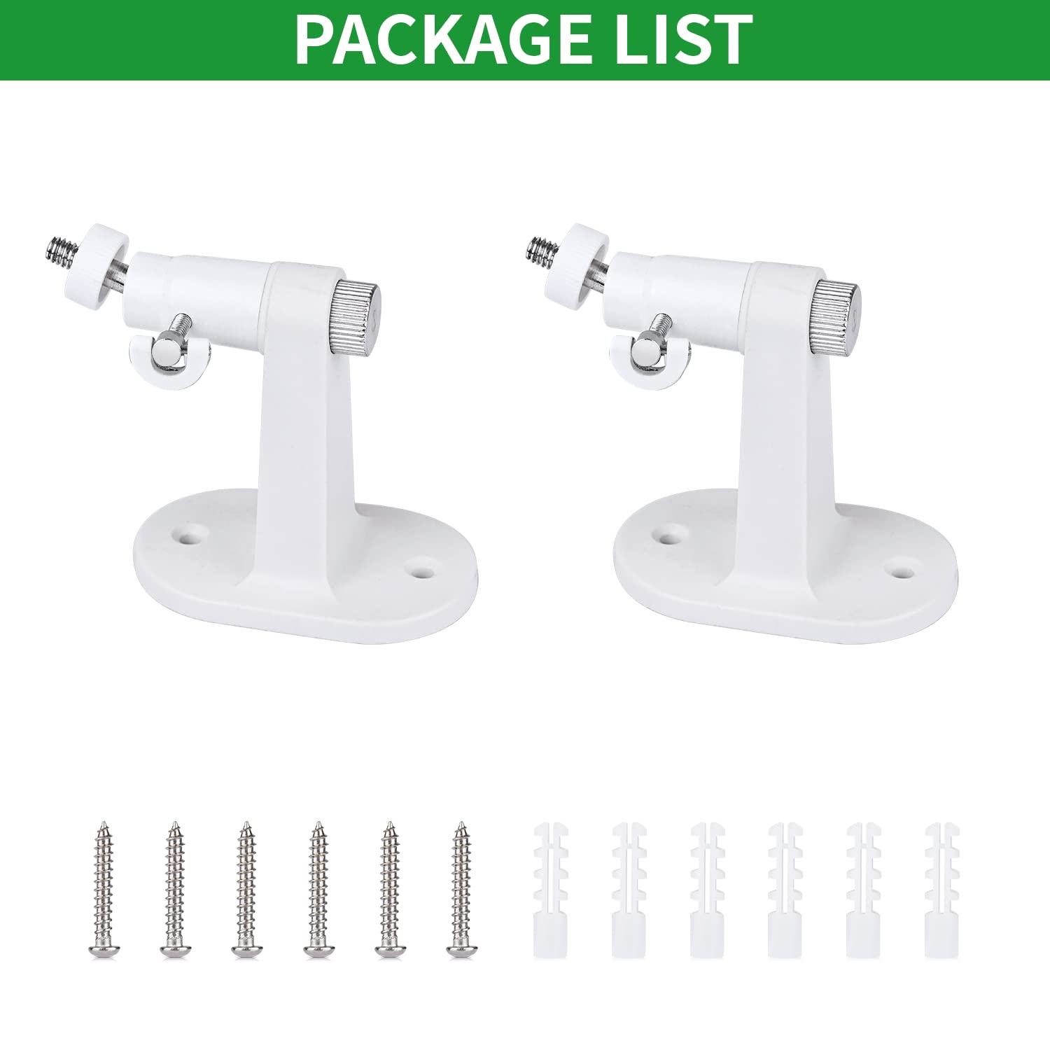 wochel 2Pack Adjustable Security Wall Mount Bracket for Google Nest Cam Outdoor or Indoor, Battery, Perfect View Angle for Your Security Camera System - White