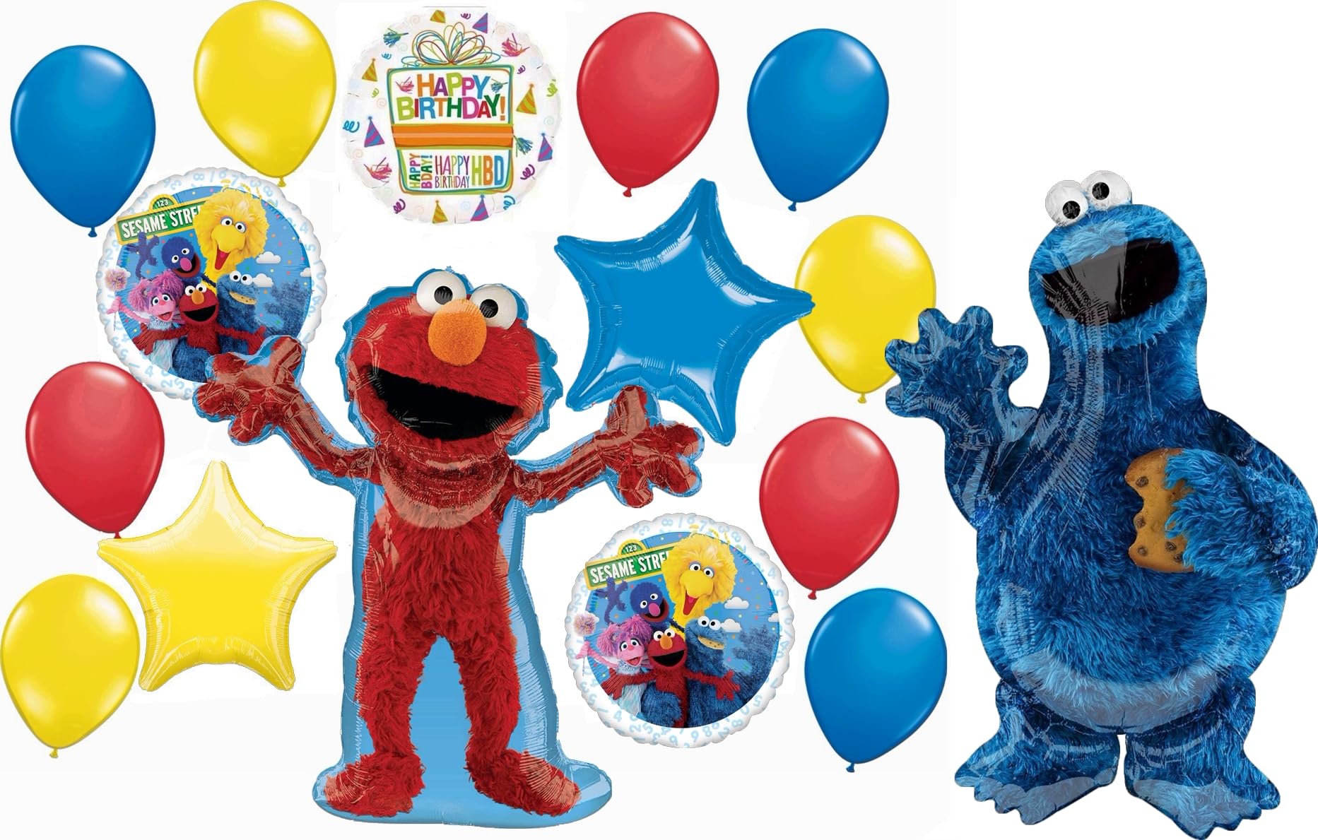 Elmo Cookie Monster and Friends Birthday Party Supplies Balloon Bouquet Decorations