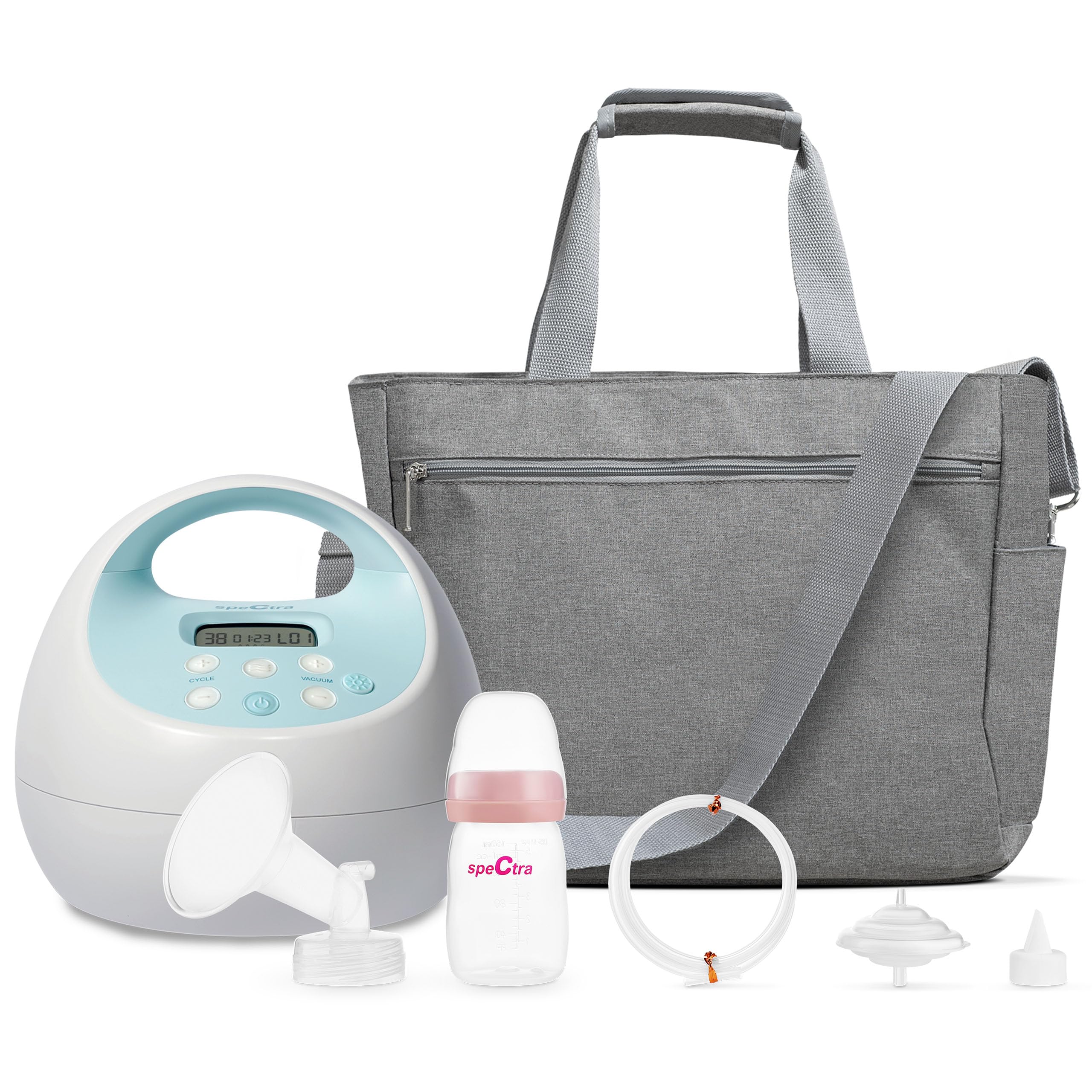 Spectra Baby S1 Plus Premier Rechargeable Breast Pump with Grey Tote Premium Accessory Kit - 28 mm