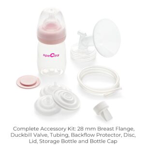 Spectra Baby S1 Plus Premier Rechargeable Breast Pump with Grey Tote Premium Accessory Kit - 28 mm