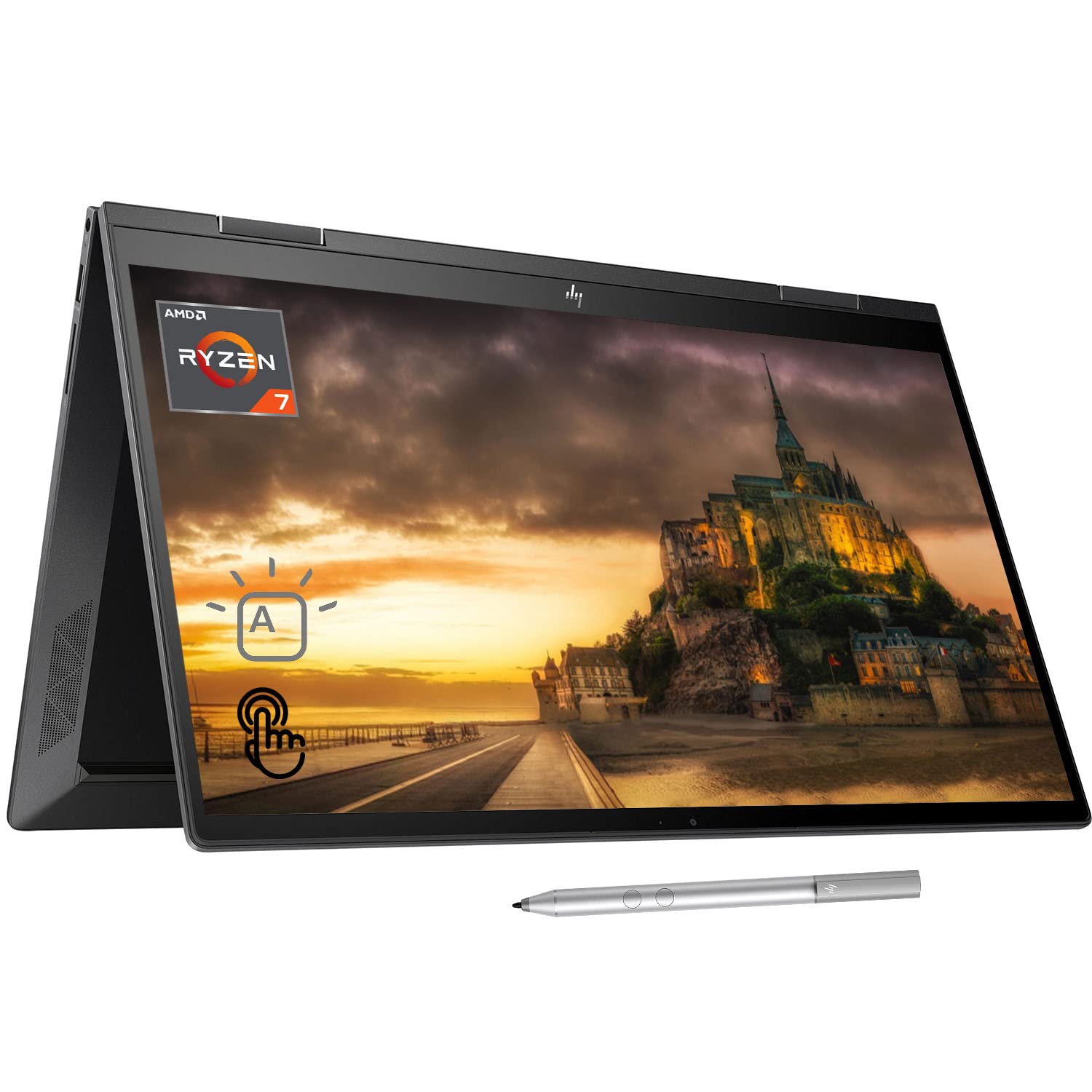 HP 2022 Newest Envy x360 2-in-1 Laptop, 15.6" Full HD Touchscreen, AMD Ryzen 7 5825U 8-Core Processor, 64GB RAM, 2TB SSD, Backlit Keyboard, HDMI, Wi-Fi 6, Windows 11 Home, Stylus Pen Included