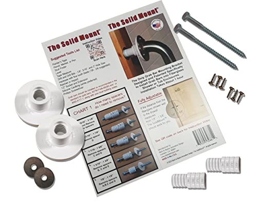 Grab Bar Mounting Kit for Fiberglass Showers -The “Original” Solid Mount- The Only Engineered, Designed, and Tested Grab Bar Mounting Bracket for Fiberglass Showers Made in USA *Grab Bar Not Included*