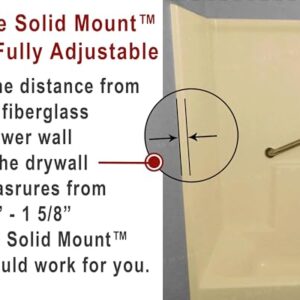 Grab Bar Mounting Kit for Fiberglass Showers -The “Original” Solid Mount- The Only Engineered, Designed, and Tested Grab Bar Mounting Bracket for Fiberglass Showers Made in USA *Grab Bar Not Included*