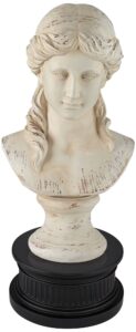 kensington hill classic greek 17 1/2" h antique white bust with black round riser