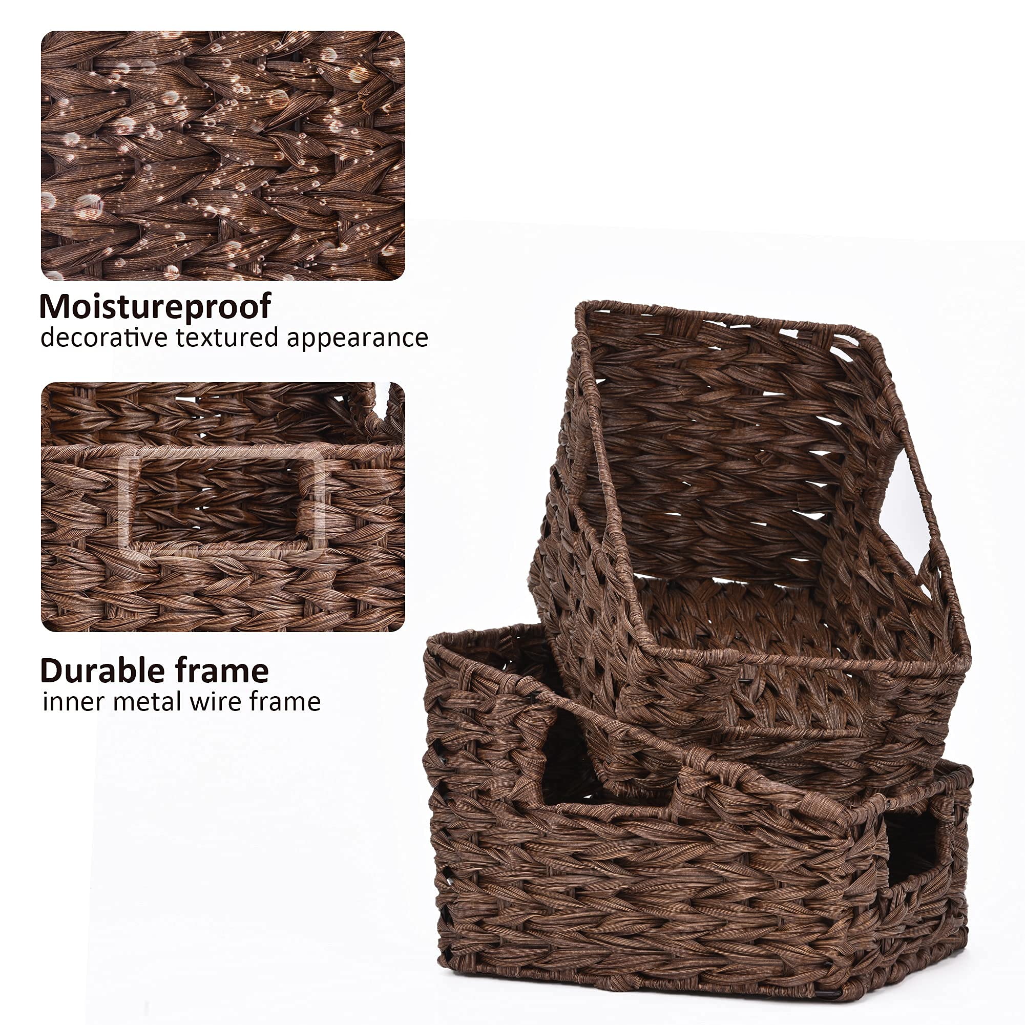 GRANNY SAYS Bundle of 2-Pack Wicker Baskets for Organizing & 2-Pack Wicker Shelf Storage Baskets