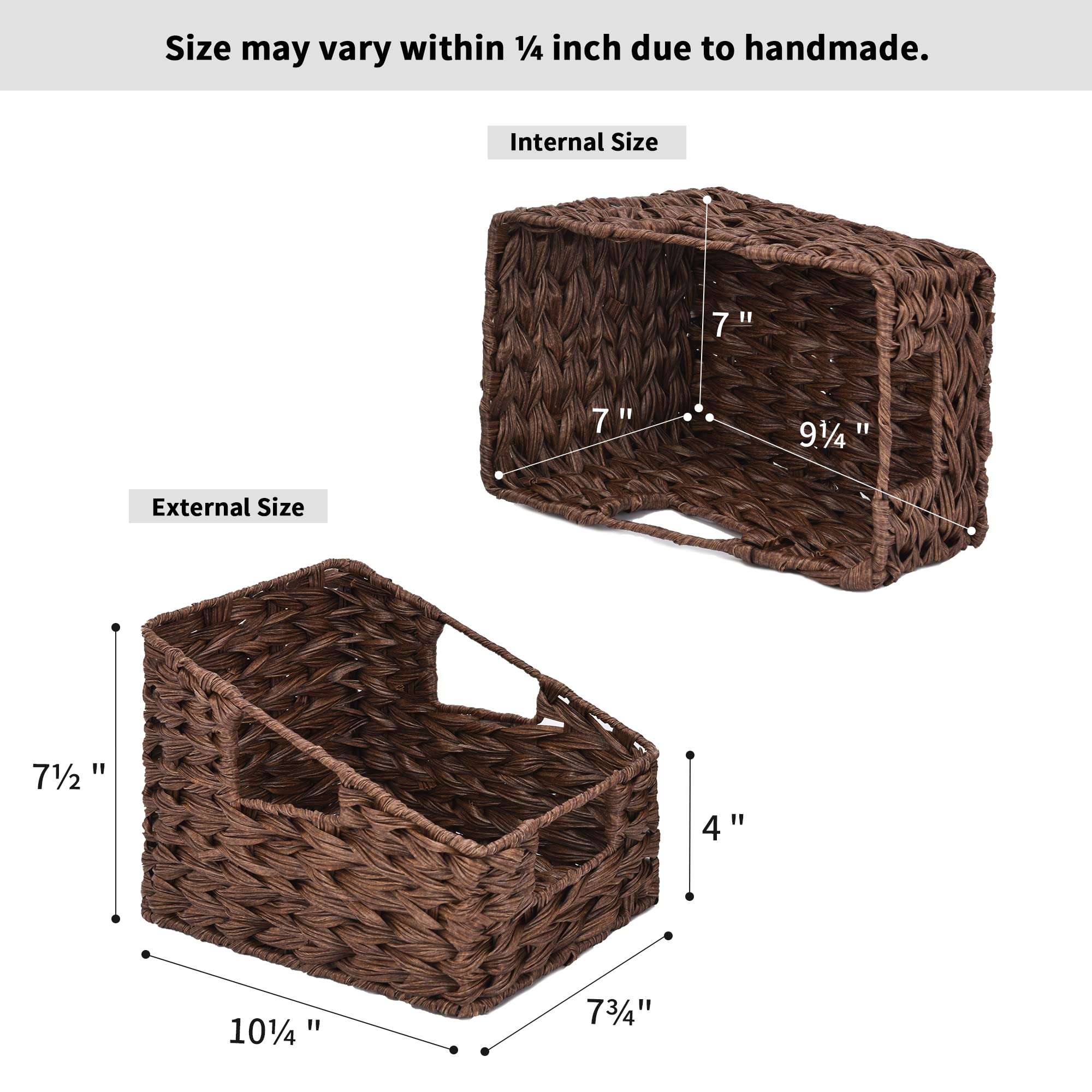 GRANNY SAYS Bundle of 2-Pack Wicker Baskets for Organizing & 2-Pack Wicker Shelf Storage Baskets