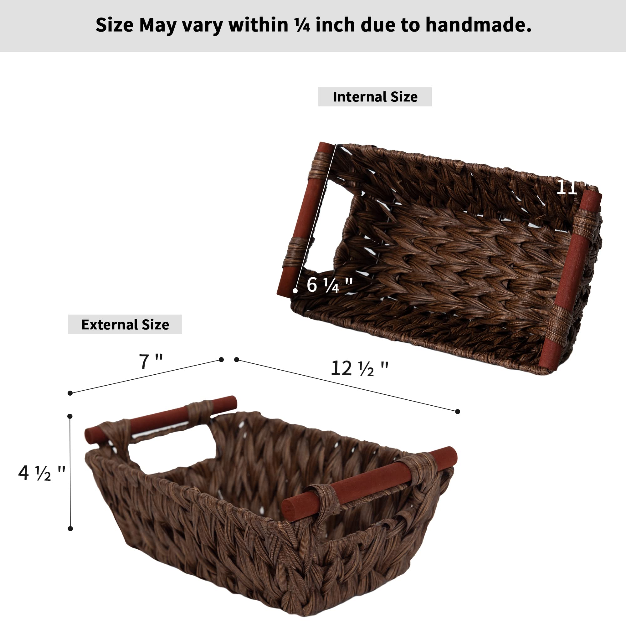 GRANNY SAYS Bundle of 2-Pack Wicker Baskets for Organizing & 2-Pack Wicker Shelf Storage Baskets