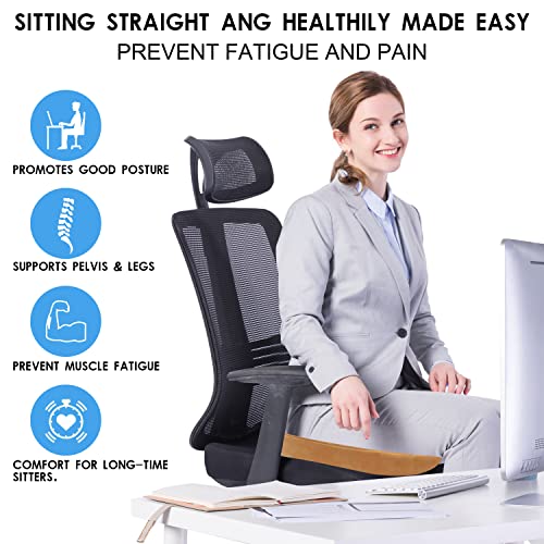 microzo Memory Foam Seat Cushion, Cute Animal Chair Cushion for Office Desk Chair, Non-Slip Chair Pad for Car Seat, Tailbone Pain Relief Cushion for Orthopedic Back Pain Sciatica (Cat)