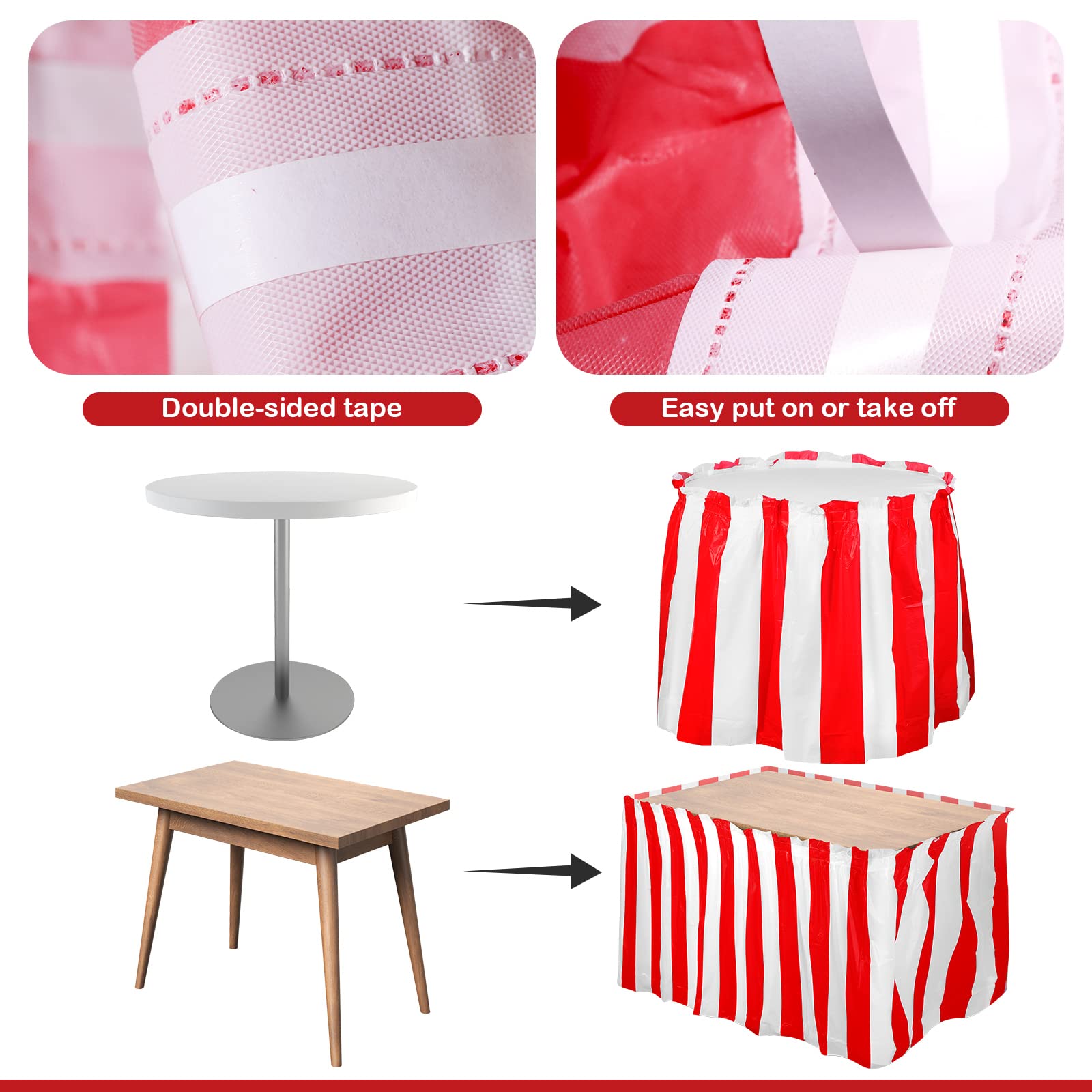 Carnival Circus Theme Party Decorations Welcome to The Carnival Backdrop Banner and Red White Striped Table Skirt Set for Carnival Theme Party Circus Christmas Halloween Birthday Party Decor