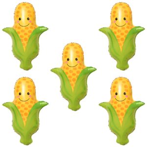 horuius corn balloons vegetables corn foil mylar balloons for baby shower corn themed party birthday decoration supplies 28 inch 5pcs