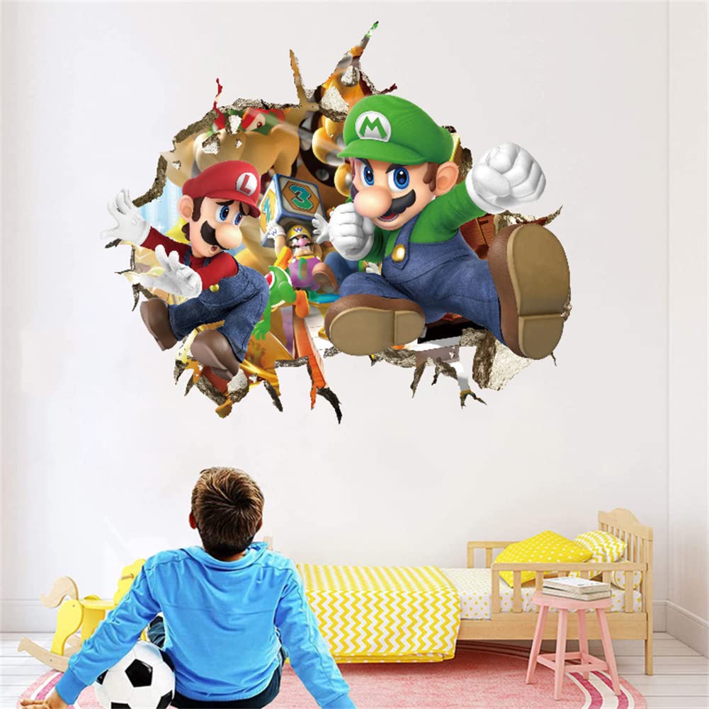 3D Wall Decals Sticker,Children Cartoon Bedroom Background Wall Decoration Self Adhesive Wall Sticker,Hedgehog Video Game Sticker Birthday Party Supplies