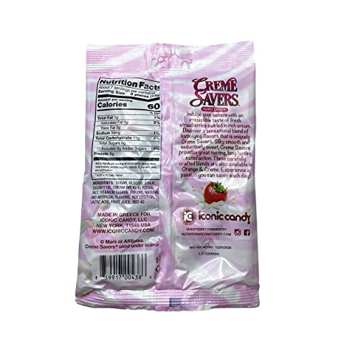 Creme Savers Strawberries and Creme Hard Candy 3 OZ (Pack of Two)