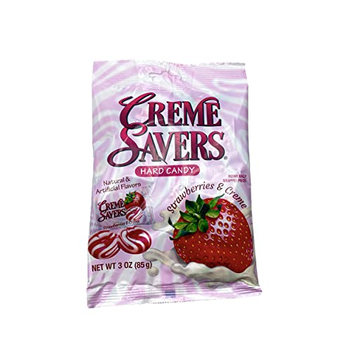 Creme Savers Strawberries and Creme Hard Candy 3 OZ (Pack of Two)