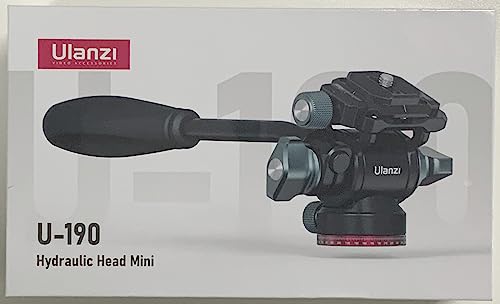 Video Fluid Head for Camera Tripod - ULANZI U-190 Mini Pan Tilt Head Small Panoramic Ball Head with Arca Swiss Quick Release Plate Lightweight Filming Equipment for Compact Camera Load up to 6.6lb/3kg