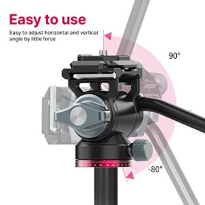 Video Fluid Head for Camera Tripod - ULANZI U-190 Mini Pan Tilt Head Small Panoramic Ball Head with Arca Swiss Quick Release Plate Lightweight Filming Equipment for Compact Camera Load up to 6.6lb/3kg