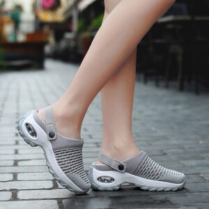 Stratuxx Kaze Women Diabetic Walking Air Cushion Slip-On Orthopedic Sandals Diabetic Walking Shoes Grey