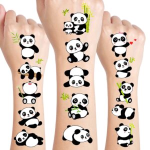 birthday decorations panda party favors, 24 sheets panda temporary tattoos,