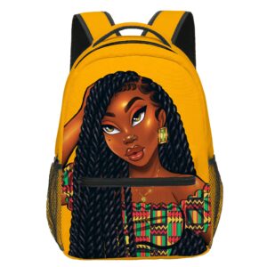 yalinan African Black Girl Backpack for School African American Book Bag Large Capacity Laptop Backpack for Teen Students Women College, Gifts for Daughter Granddaughter