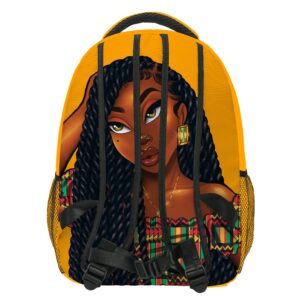 yalinan African Black Girl Backpack for School African American Book Bag Large Capacity Laptop Backpack for Teen Students Women College, Gifts for Daughter Granddaughter