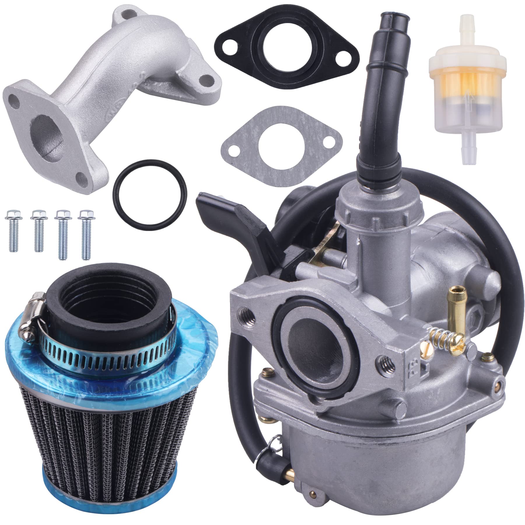 JINGKE PZ19 Carburetor with 35mm Air Filter for 50cc 70 90 110cc DR50 CRF XR 50 APOLLO 125CC coolster kazuma 110 Taotao Buyang Coolsport Redcat Peace Baja Chinese ATV Quad Go Cart Dirt Bike Parts