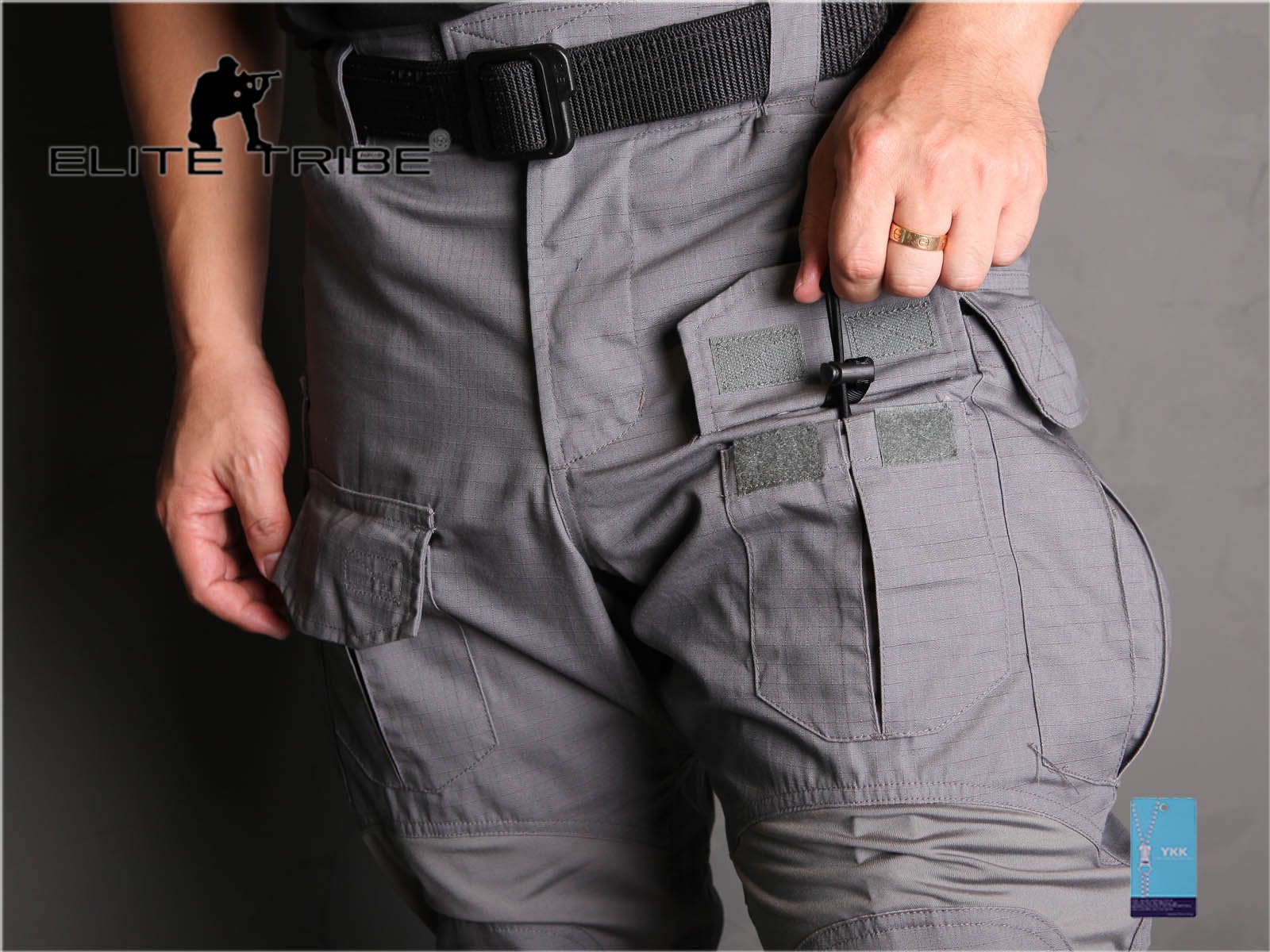 Elite Tribe Gen3 Combat Pants Airsoft Military Tactical BDU Pants with Knee Pad (Medium, Wolf Gray)