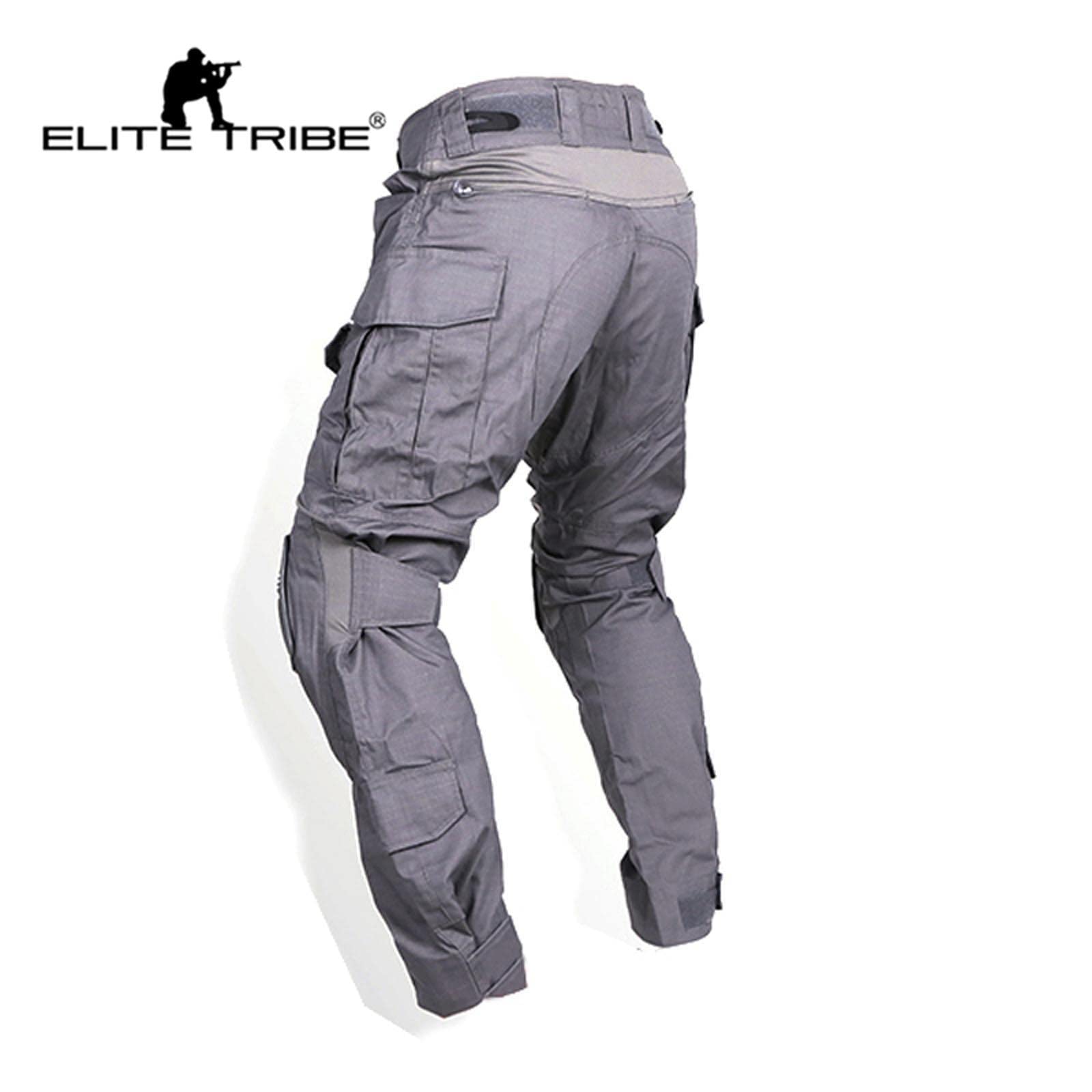 Elite Tribe Gen3 Combat Pants Airsoft Military Tactical BDU Pants with Knee Pad (Medium, Wolf Gray)