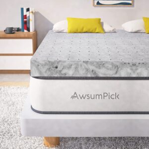 awsumpick memory foam mattress topper twin xl 2 inch, charcoal infused mattress pad for college dorm, soft extra long twin bed toppers, certipur-us certified