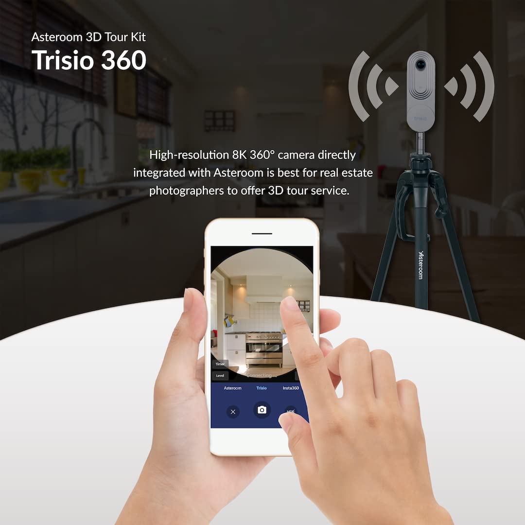 Asteroom 3D Virtual Tour Kit - Trisio 360 Camera with 8K HD Resolution Best for Real Estate Agents and Photographers.