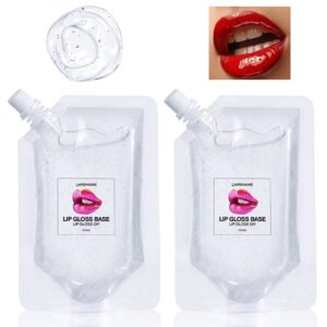 2 pack lip gloss base oil, lip makeup primers, moisturize basic lipstick material, non-stick, base for diy handmade lip balms lip gloss