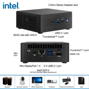 Intel NUC, Intel NUC 11 Panther Canyon NUC11PAHi5 Mini PC with Intel Core i5-1135G7 (16GB RAM+512GB NVMe SSD) Up to 4.2GHz Turbo,4core,28W, Intel Iris Xe Graphics,WiFi6,Thunderbolt 3-Win11 Pro