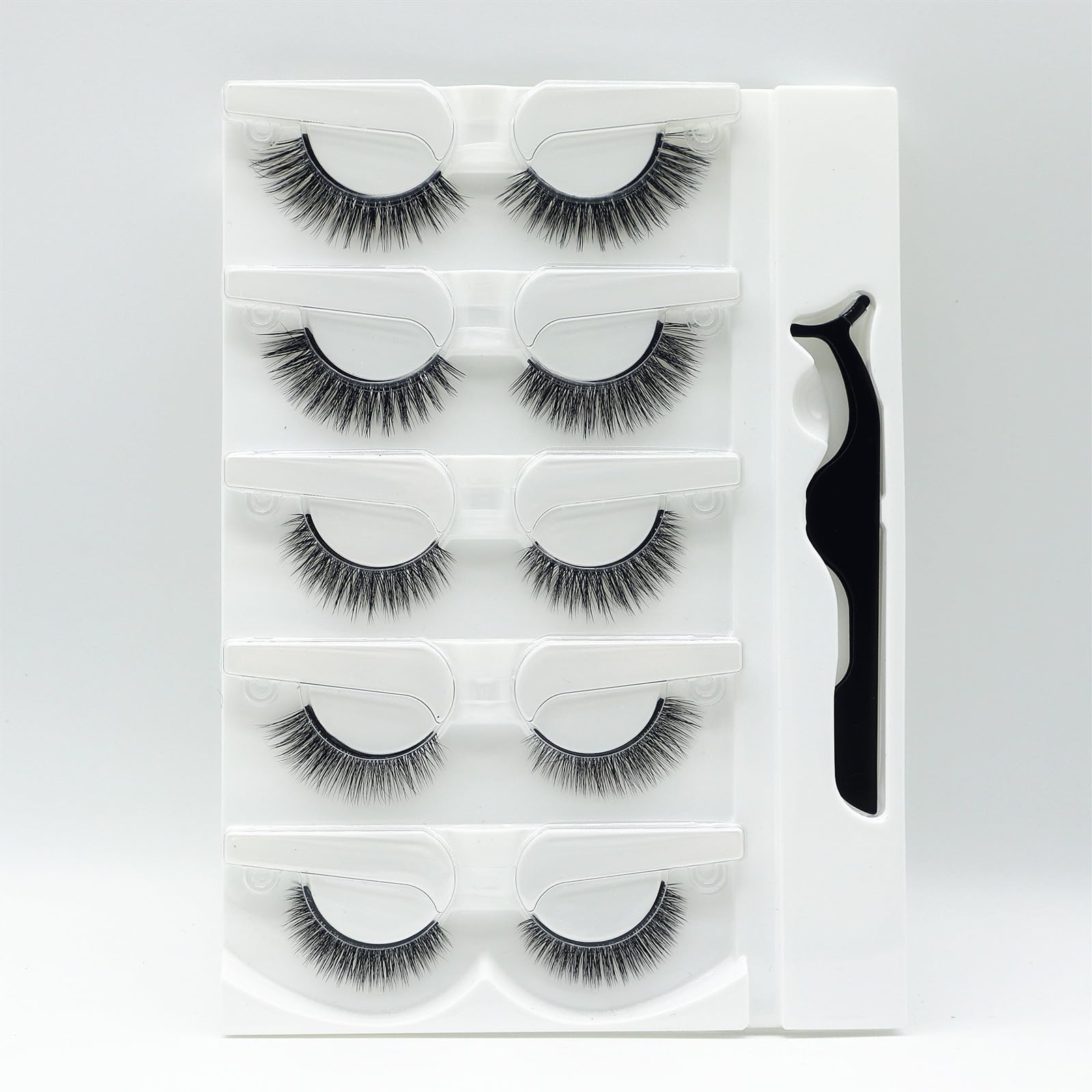 Reusable Self Adhesive Eyelashes No Glue or Eyeliner Needed, Easy To Apply, Stable/Non-slip False Lashes, Natural Look (5 Pairs)
