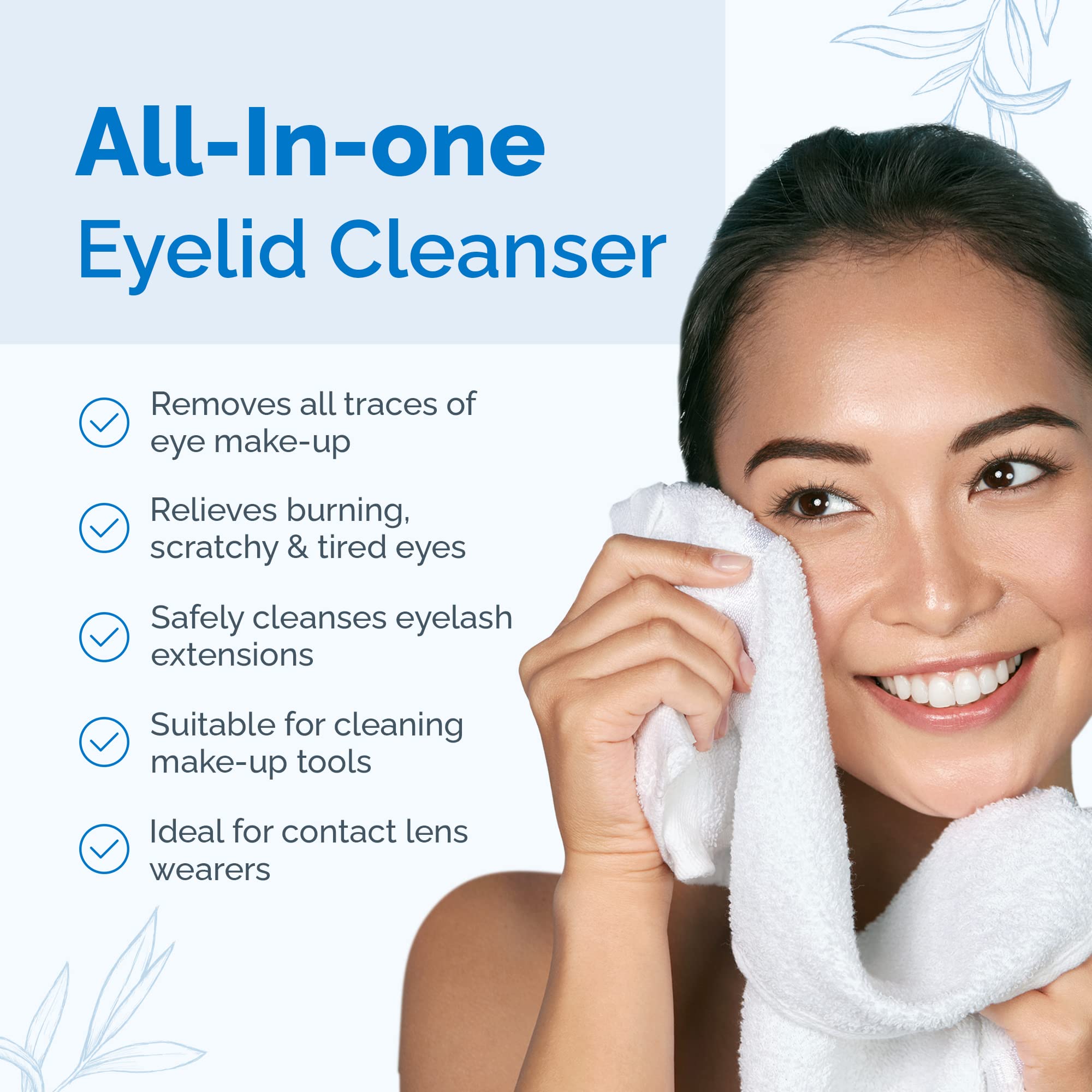 All-in-One Eyelid and Eyelash Cleanser for Extensions, Lash Extension Kit Essential, Enriched with Tea Tree Oil, Helps Ease Tired Eyes, 50 ml - EyeCleanse by Dr Chrissie