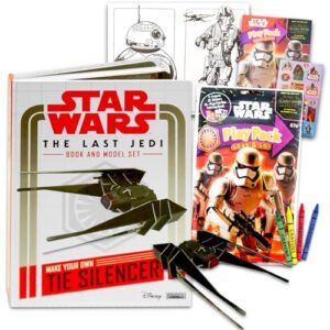 star wars model ships activity book set - 4 pc star wars model book bundle with build your own x-wing and the last jedi book and model (star wars craft kits for kids, boys, and girls)