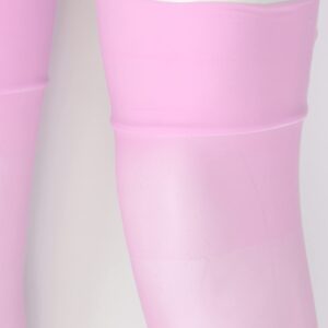 MSemis Woman's Silk Nylon Thigh High Stocking Pantyhose Socks Stay Up Ultra Thin Over The Knee Long Socks Pink One Size