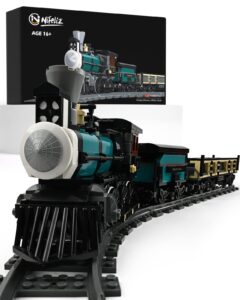 nifeliz th10 steam train building kit and engineering toy, collectible steam locomotive display set, train set with train track, top present for train lovers (560 pcs)