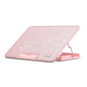 gaming laptop cooling pad,laptop cooler cooling pad for 12-17 inch laptop slim portable usb powered with 6 quiet fans and rotary switch control (pink)