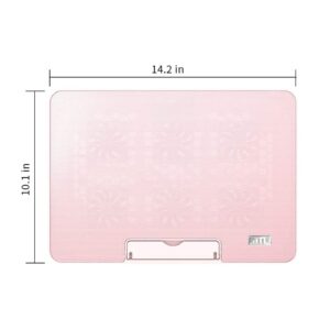 Gaming Laptop Cooling Pad,Laptop Cooler Cooling Pad for 12-17 inch Laptop Slim Portable USB Powered with 6 Quiet Fans and Rotary Switch Control (Pink)