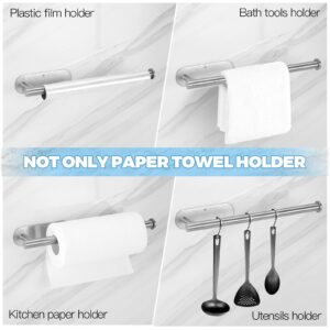 Paper Towel Holder, Adhesive Paper Towel Holder Under Cabinet, SUS304 Stainless Steel Wall Mount Paper Towel Holder for Kitchen, Countertop, Cabinet, Bathroom