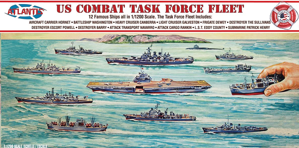 US Combat Task Force Fleet 12 Ships Included 1/1200 Scale Atlantis