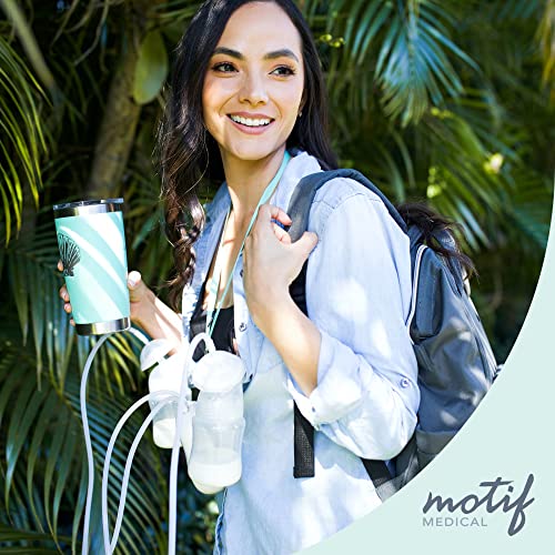 Motif Medical - New & Improved Duo - Portable Double Electric Breast Pump, Easy, On-The-Go Pumping, Ideal for Travel Moms White