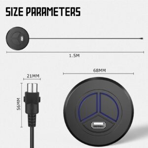 Tecreddy Recliner Switch with USB, 2 Button 5 Pin Round Hand Control Handset Replacement for Ashley Okin Limoss Lane Ashley KDPT(KAIDI) Stand Lift Chair Power Recliner Sofa