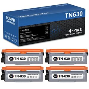 (4 pack, black) tn630 compatible tn-630 toner replacement for brother hl-l2300d hl-l2320d hl-l2360dw mfc-l2680w mfc-l2700dw mfc-l2720dw mfc-l2740dw dcp-l2520dw dcp-l2540dw printer, by sold beryink