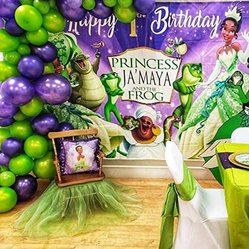 111 pcs Tiana Princess Balloons Arch Garland Party Decoration Frog Balloon Party Supplies for Princess Favor Theme Birthday Party Decorations