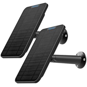 [updated version] 4w solar panel charging compatible with eufycam 2c/2c pro/2/2 pro / e20 / e40 / e, with 13.1ft waterproof charging cable, ip65 weatherproof,includes secure wall mount (black)