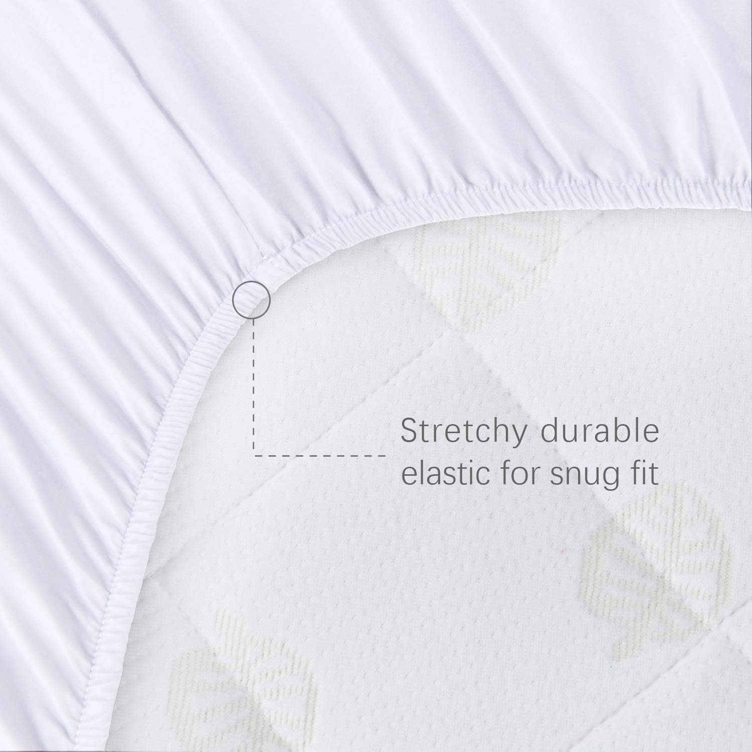 100% Viscose Made from Bamboo Bassinet Mattress Protector, Viscose Made from Bamboo, Quilted Mattress Cover and 100% Jersey Knit Cotton Bassinet Sheets for Graco Pack ‘n-Play Dome LX Bassinet