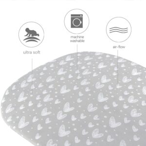 100% Viscose Made from Bamboo Bassinet Mattress Protector, Viscose Made from Bamboo, Quilted Mattress Cover and 100% Jersey Knit Cotton Bassinet Sheets for Graco Pack ‘n-Play Dome LX Bassinet