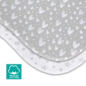 100% Viscose Made from Bamboo Bassinet Mattress Protector, Viscose Made from Bamboo, Quilted Mattress Cover and 100% Jersey Knit Cotton Bassinet Sheets for Graco Pack ‘n-Play Dome LX Bassinet