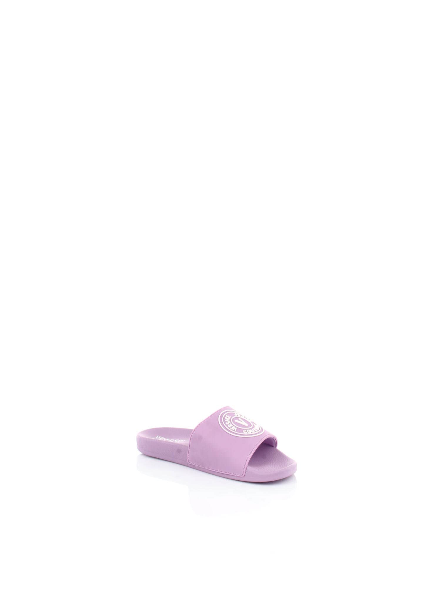 Versace Jeans Couture Lavender Signature Logo Pool Slide -6 for womens