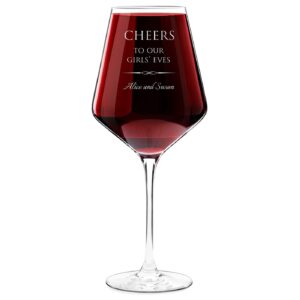 maverton stylish wine glass for woman - personalized glass for her - 16.5 oz. engraved glass - for birthday - for wine lover - glass with stem for friend - friendship