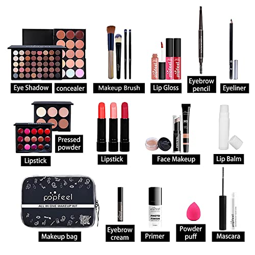 Makeup Kit for Women Full Kit, All-in-one Makeup Set, Include Eyeshadow Palette, Lip Gloss Set, Concealer, Lipstick, Makeup Brush Set, Mascara